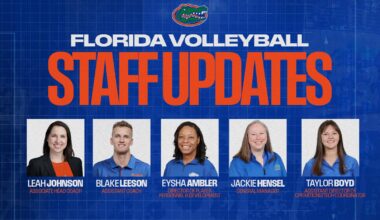 during the Gators' match against the Crimson Tide on Saturday, November 22, 2025 at Enmarket Arena in Savannah, GA / UAA Communications photo by Rachel Rusch