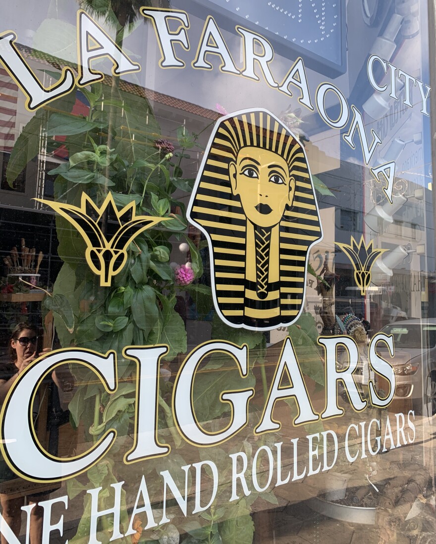 Street front signage in downtown Ybor City honors the towns connection with Cuban cigar history