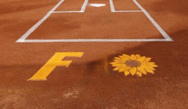 Townsen Thomas being introduced during softball's series at Kentucky