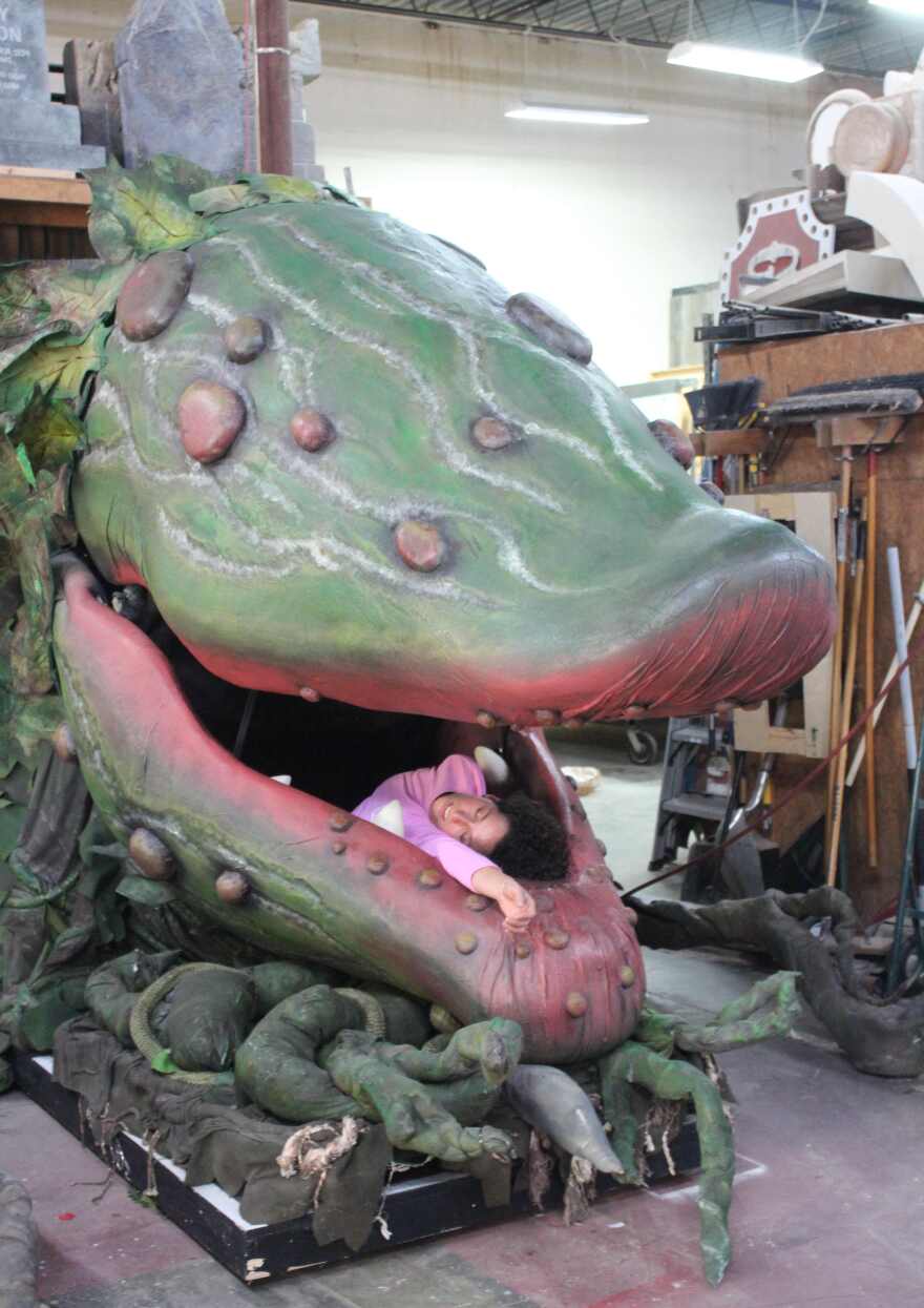 Stoner's arm and hand are the last thing that Seymour and the audience see before she disappears inside Audrey II.