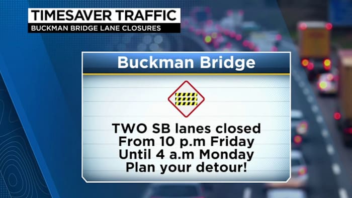 Expect lane closures on the Buckman Bridge again this weekend