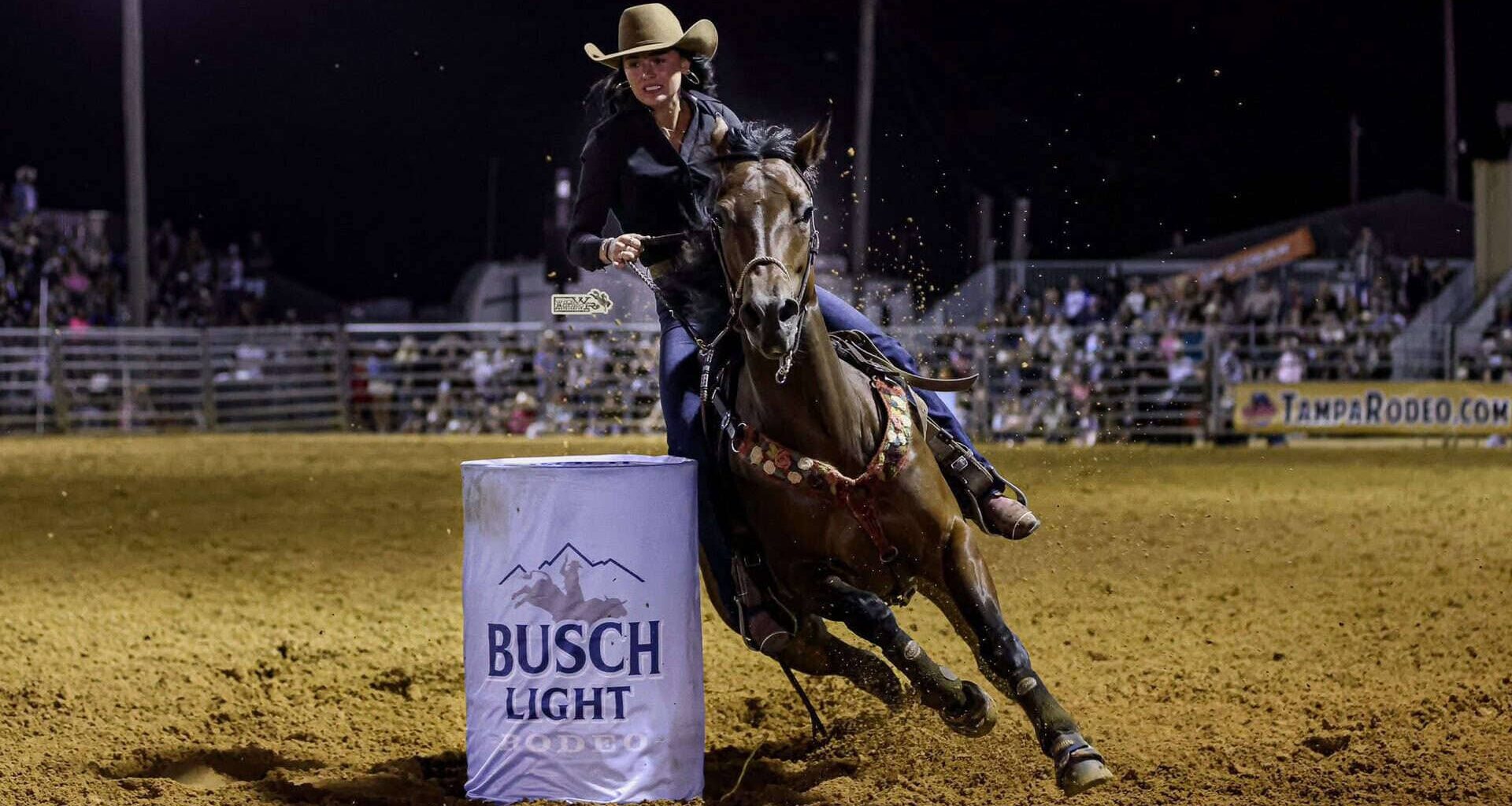 A person riding a horse