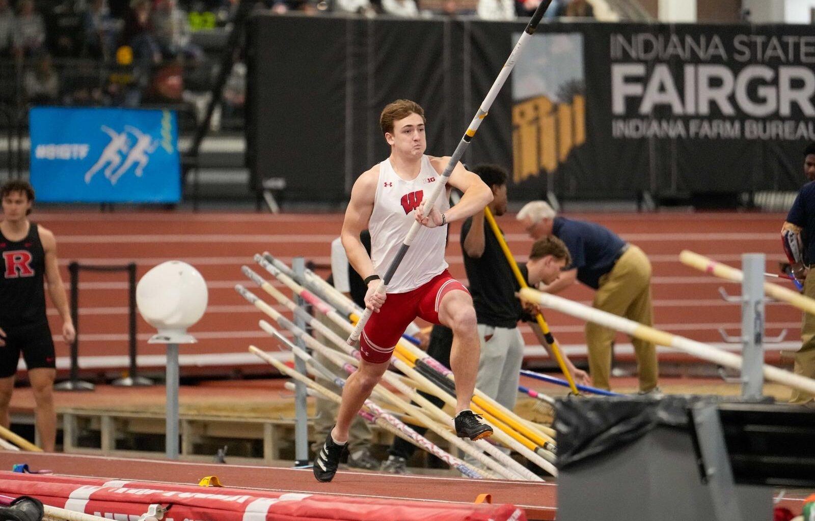 Jacob Zednik throwing the javelin