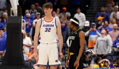 March Madness: Florida's Olivier Rioux towers over opponent in viral moment