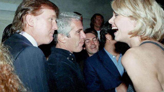 Undated photograph of Jeffrey Epstein, Donald Trump and model Ingrid Seynhaeve from the Epstein estate’s document production to the House Oversight Committee.