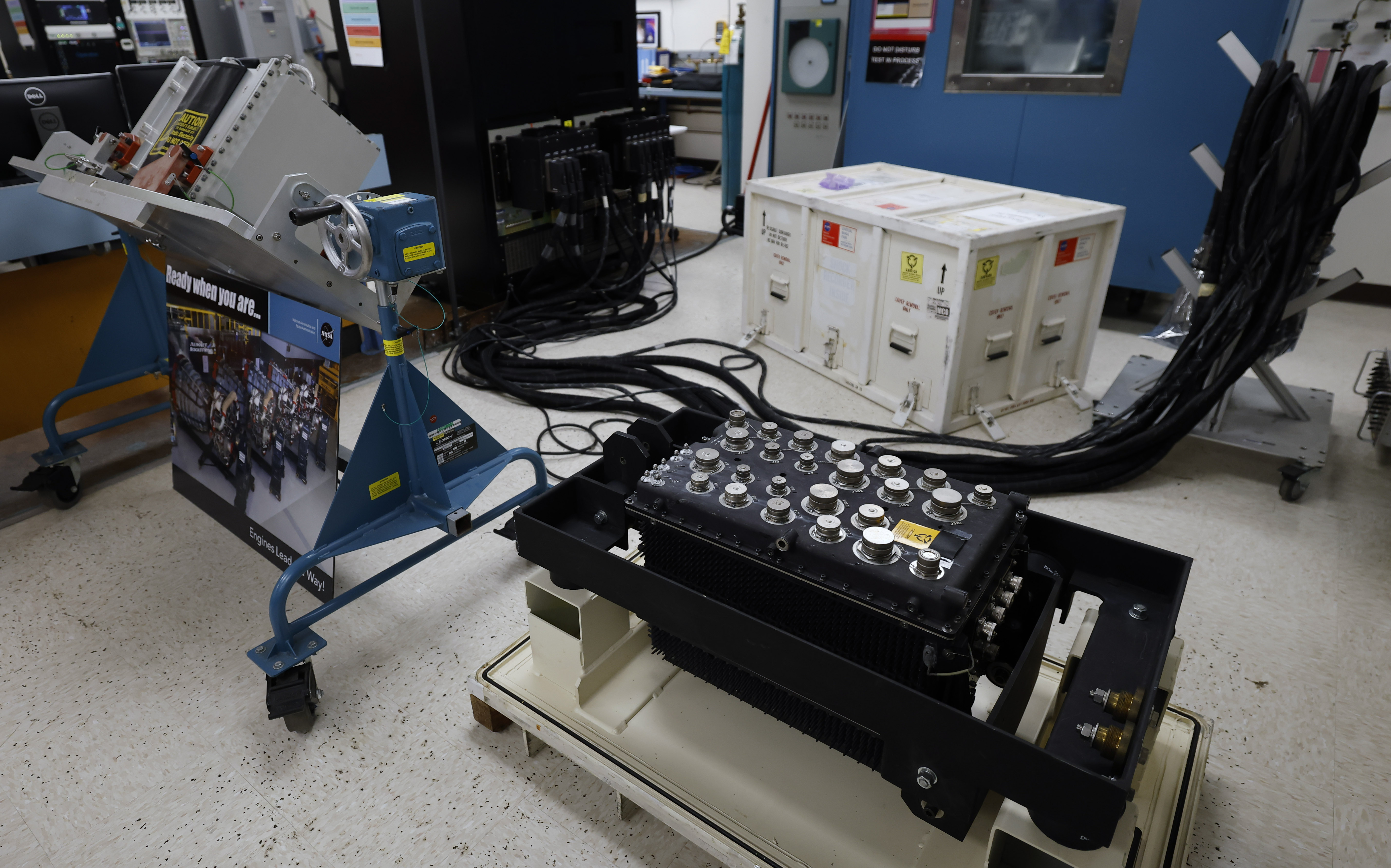 Left to Right, RS-25 engine controller for the SLS; and...