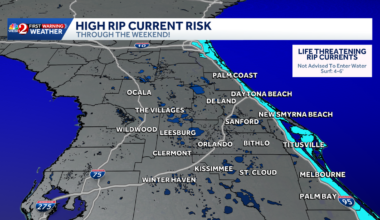 Dangerous rip current risk expected across Central Florida coast