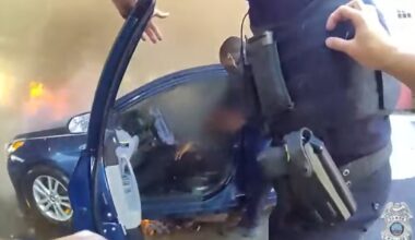 Tampa officers rescue man from burning car after medical emergency leads to crash