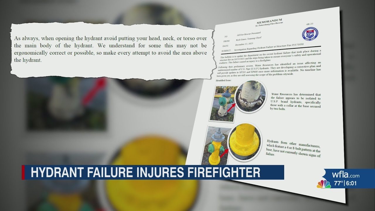 FIREFIGHTER WITH TBI STILL RECOVERING AFTER HYDRANT FAILURE - FLORIDA | Firefighter Close Calls