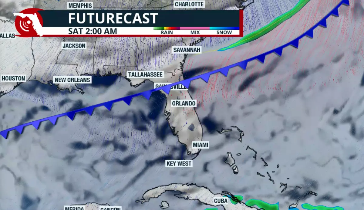Another cold front will push through Florida this weekend. Winds will be strong between Sunday and Tuesday. We do not  forecast a drastic drop in temperatures.