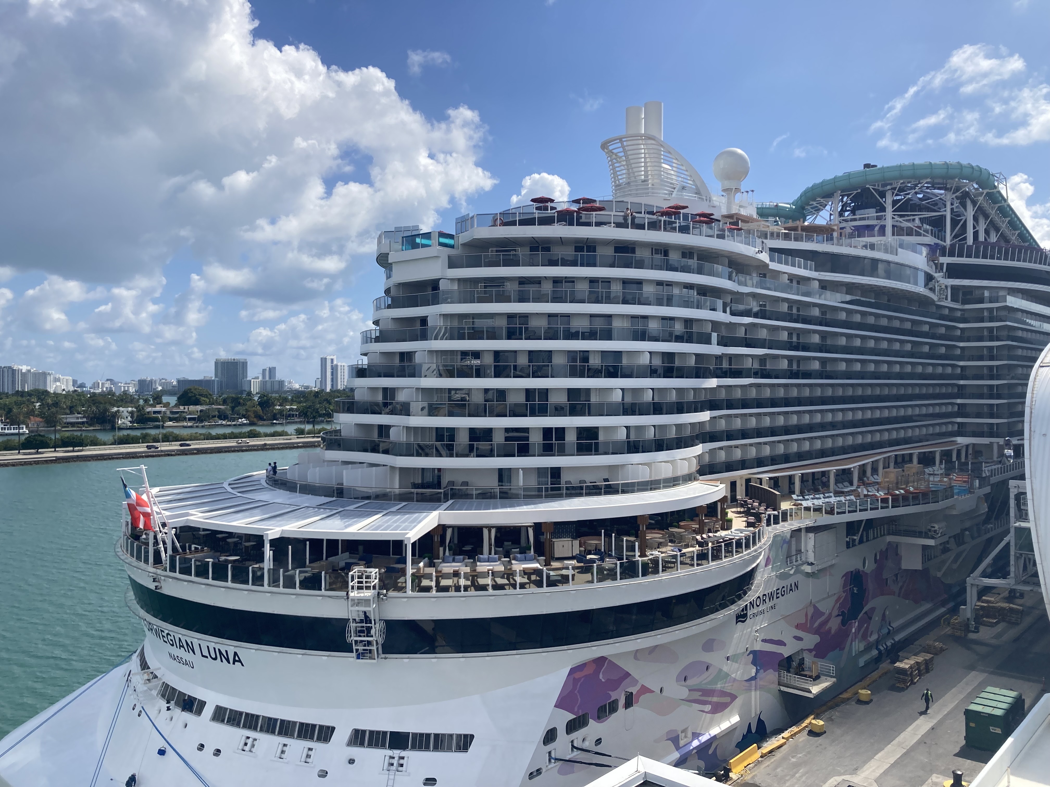 The Norwegian Luna is docked at PortMiami's Terminal B on...