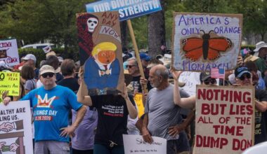 No Kings protest draws hundreds to Tropical Park. Take a look