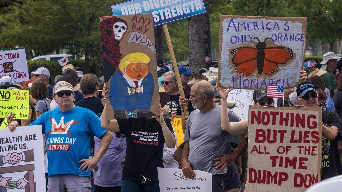 No Kings protest draws hundreds to Tropical Park. Take a look