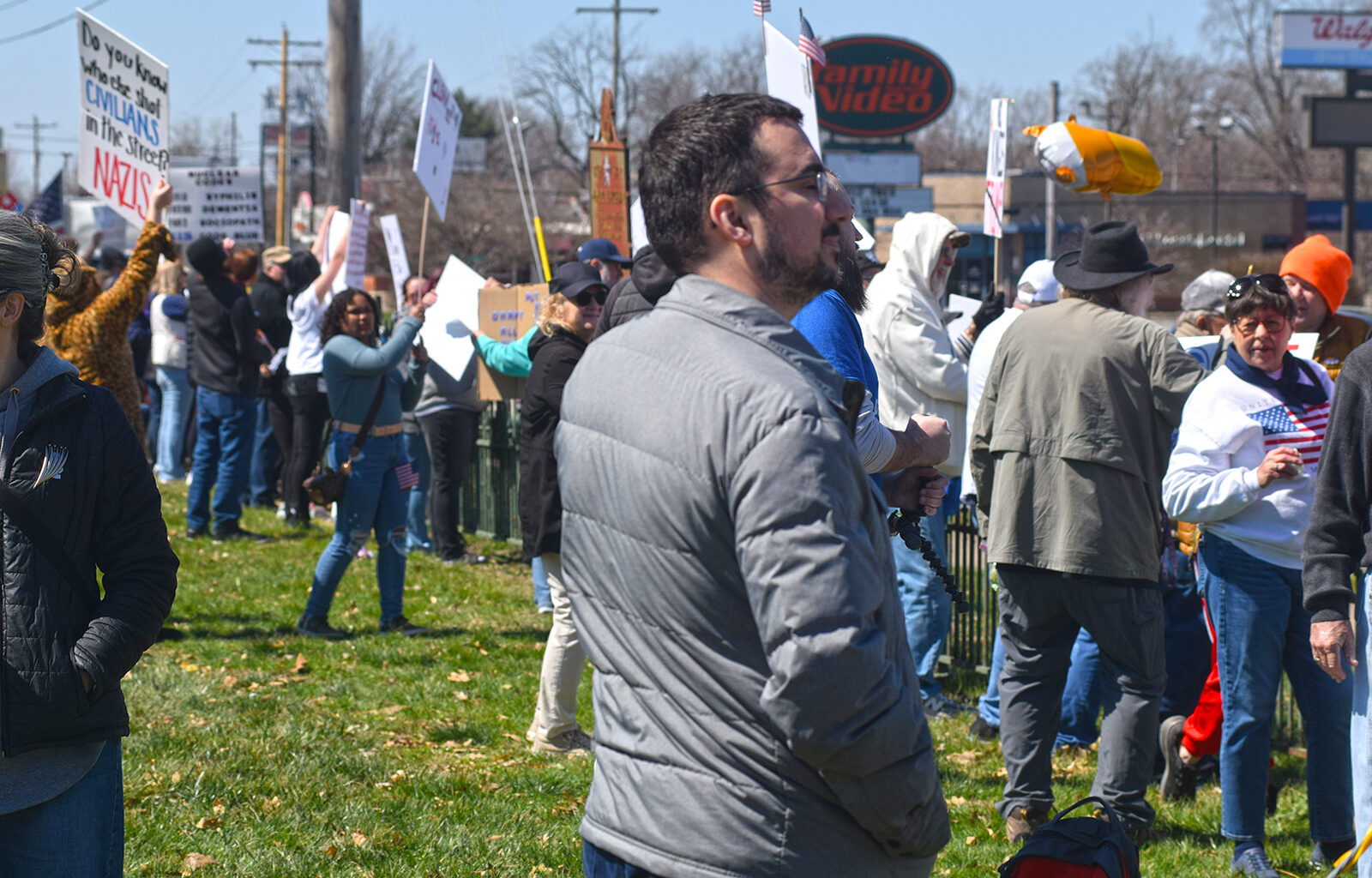 Several hundred people joined a No Kings protest in Jacksonville, part of a nationwide day of demonstrations against Trump administration policies.