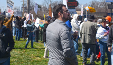 Several hundred people joined a No Kings protest in Jacksonville, part of a nationwide day of demonstrations against Trump administration policies.