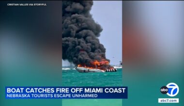 Miami boat fire: Emergency crews rescue tourists from boat on fire off Miami Beach, Florida coast