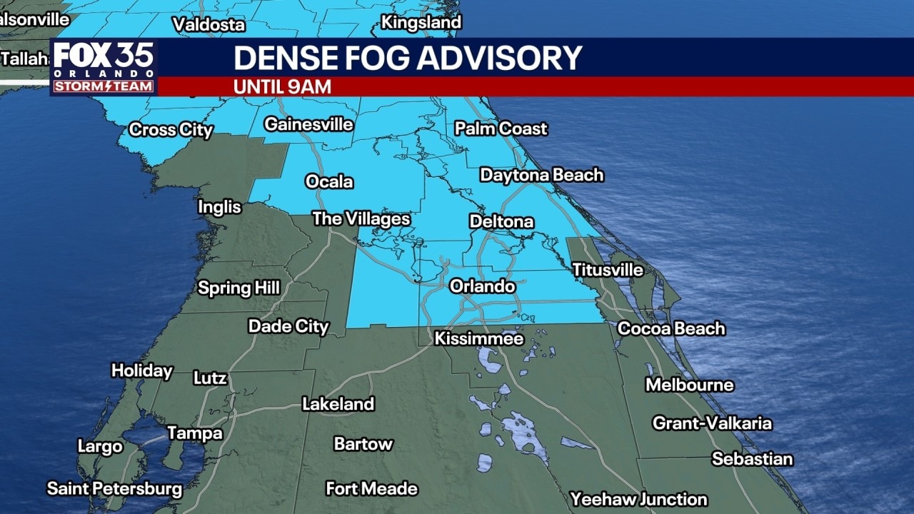 Orlando Weather: Dense fog advisory issued