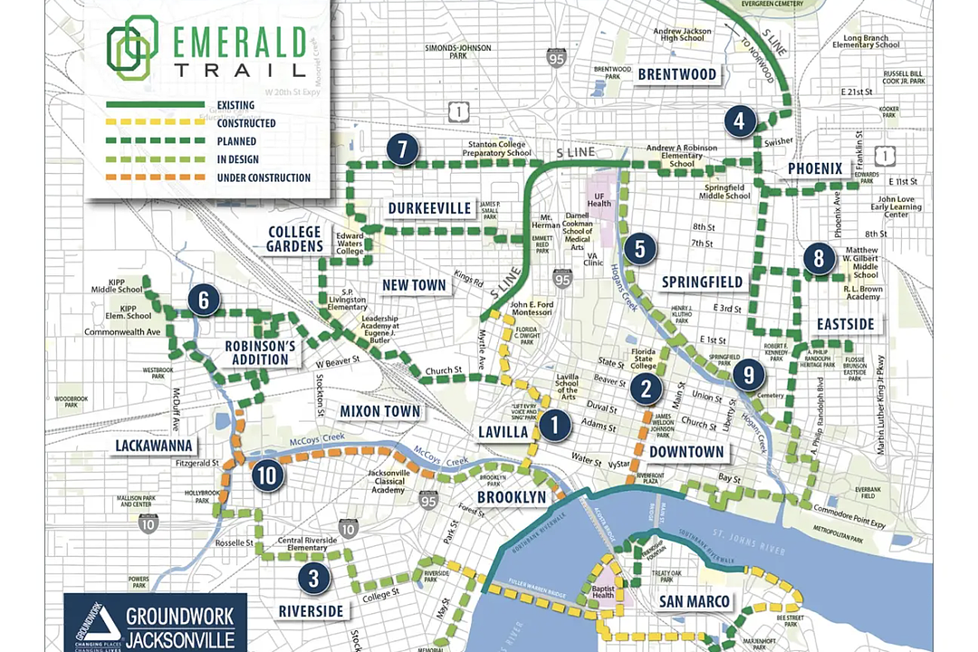 City of Jacksonville seeking $12.59 million budget transfer to acquire properties for Emerald Trail