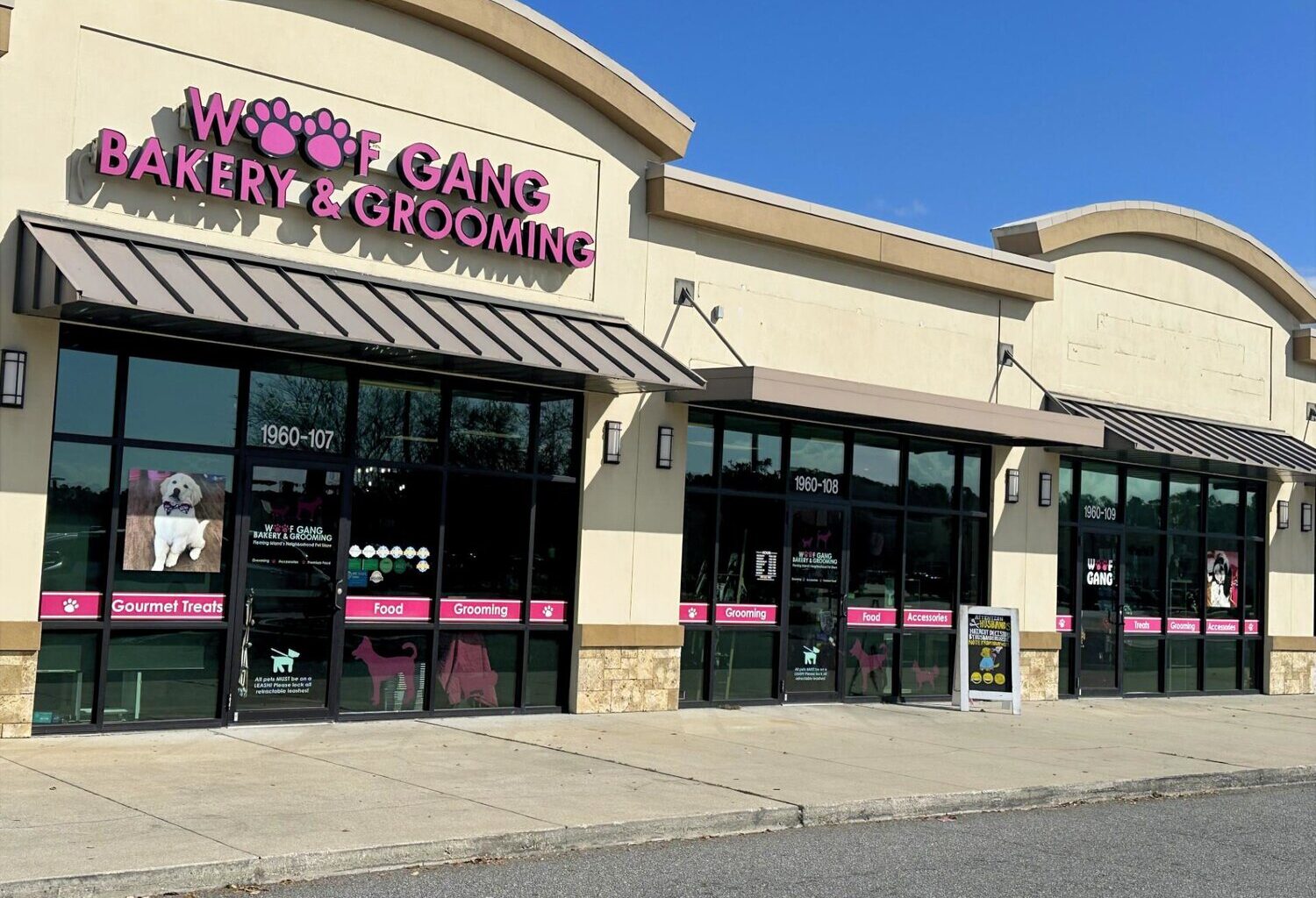 Woof Gang Bakery and Grooming is at 1960 East-West Pkwy. on Fleming Island.
