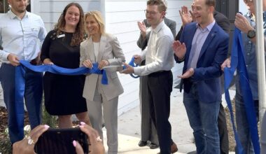 Jacksonville Mayor Donna Deegan participates in a ribbon-cutting for a house touted as being permanently affordable.