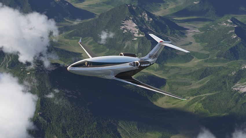 Otto Aerospace plans to build its Phantom 3500 jet, shown in a rendering, at Cecil Airport in Jacksonville. The jet can carry a maximum of nine passengers and has a range of 3,500 nautical miles.