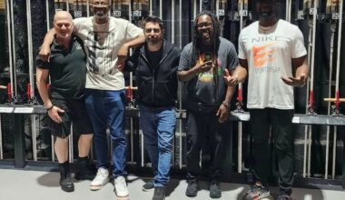 From left, tour manager Brick Sturner, Ken Miller, Myke Herlihy, OMGItsWicks and Dewayne Miller performed at the Thrasher-Horne Center Saturday night.