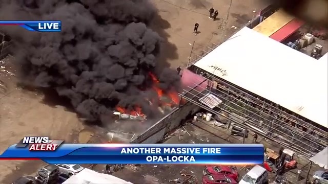 MDFR: Multi-vehicle fire at Opa-locka junkyard under control; no injuries reported - WSVN 7News | Miami News, Weather, Sports