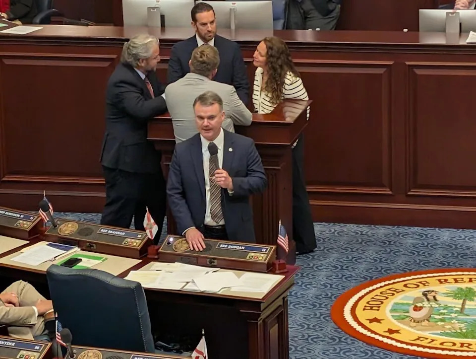 Jacksonville Republican Rep. Wyman Duggan on the floor of the House on March 5, 2026. (Photo by Mitch Perry)