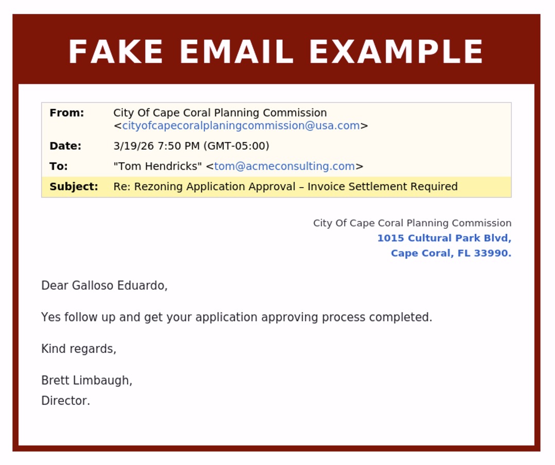 fake email scam screenshot