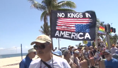 Demonstrators hit the streets of Fort Lauderdale, Hollywood as “No Kings” protests occur across South Florida - WSVN 7News | Miami News, Weather, Sports