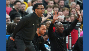 Marcus Allen, fighting cancer, helps lead Miami's NCAA Tournament celebration after win