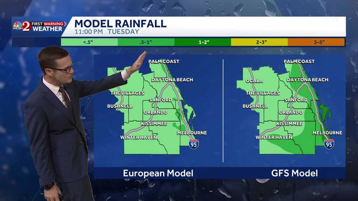 Showers, storms expected in Central Florida later Tuesday