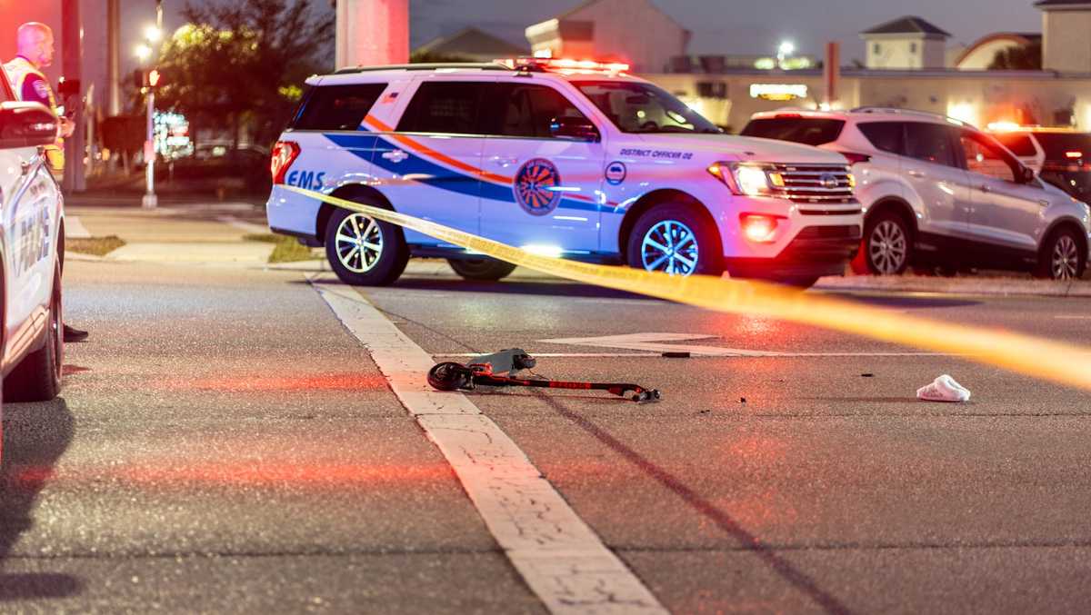 Police investigate crash involving a scooter at Santa Barbara Blvd and Veterans Pkwy