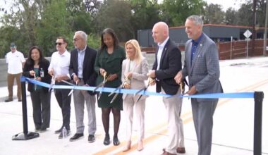 Mayor Deegan, city officials celebrate opening of Stockton Street Bridge as part of McCoys Creek restoration