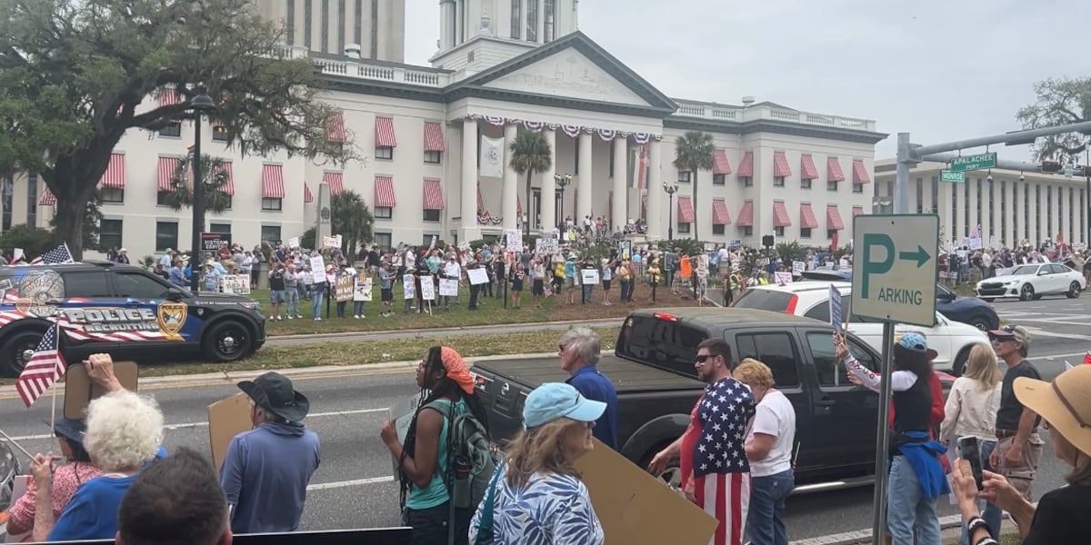 More than 1,000 fill the front steps of Old Florida Capitol for No Kings Rally