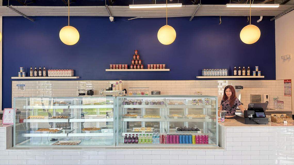 Sotiria Sourlis at her restaurant Greek Sugar in the Thrive Art District in Fort Lauderdale. Greek Sugar sells traditional savory and sweet Greek treats.