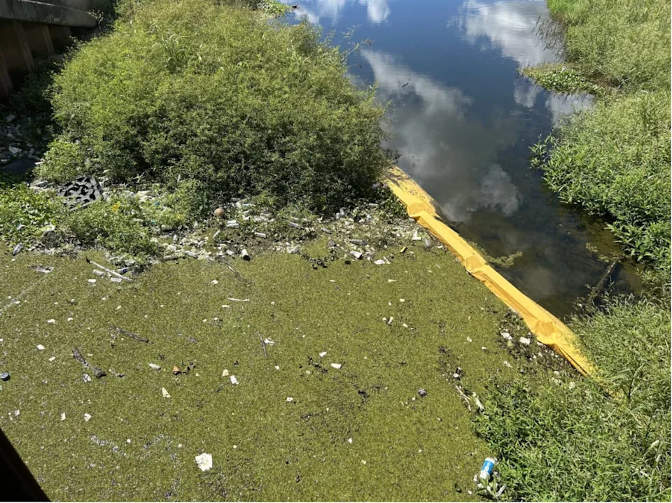 Trash racks now capture floating litter, plastics, and debris before they enter Lake Henrietta Sept. 28, 2025.