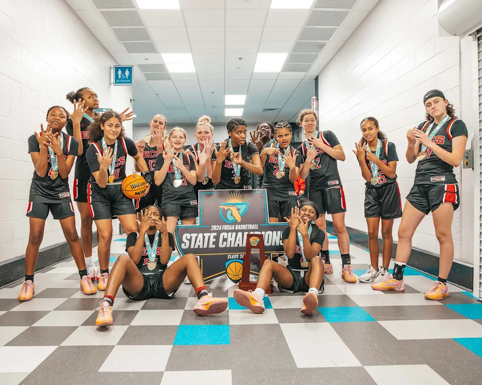 The ECS girls basketball team won the Class 2A state title, defeating Central Florida Christian Academy 57-46 on February 29, 2024 at RP Funding Center in Lakeland.