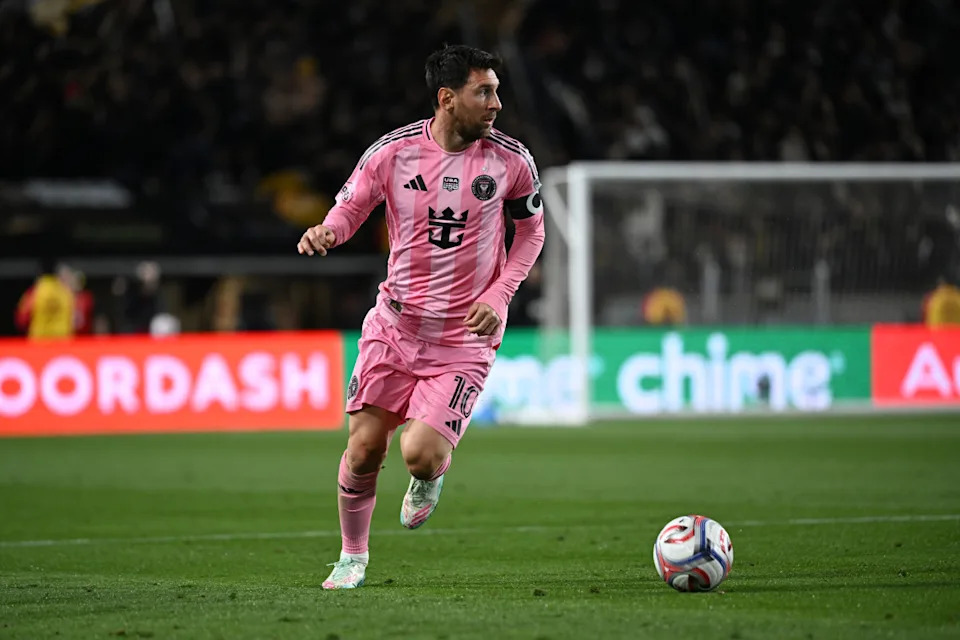 Lionel Messi #10 of Inter Miami CF controls the ball during the MLS match between Los Angeles Football Club and Inter Miami CF at Los Angeles Memorial Coliseum on February 21, 2026, in Los Angeles, California.Photo by Shaun Clark&sol;Getty Images