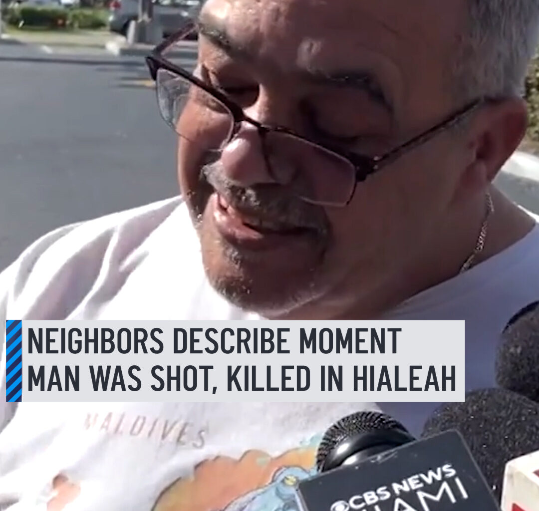 Neighbors are speaking out after a man was shot and killed outside of his Hialeah home. Hialeah Police officials said they received calls at 6:18 a.m. from people who said they heard up to 10 shots near the entrance to an apartment complex. Full story: http://on.nbc6.com/gSNFR6f #hialeah #shooting #shots #neighbors #police