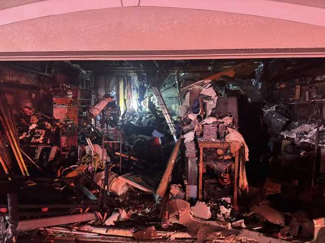 Firefighters rescued a person and five dogs from a house fire in Port St. Lucie early Sunday morning.