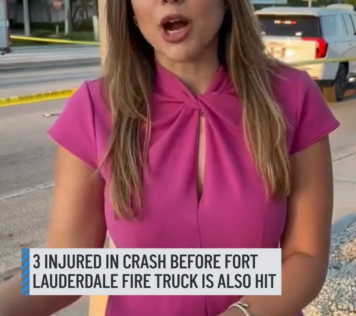Three people were rushed to the hospital after a crash in Fort Lauderdale, authorities said, before a fire rescue truck was also hit. Authorities said the three firefighters on board were not hurt. #firetruck #fortlauderdale #crash #firefighter
