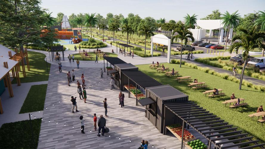 Market plaza concept along Bonita Estero Rail Trail