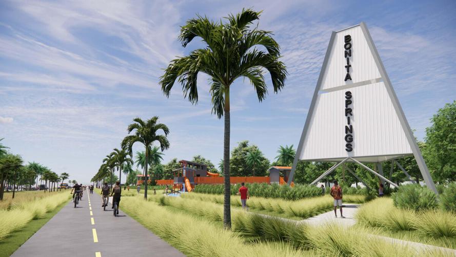 Biking trail concept along Bonita Estero Rail Trail