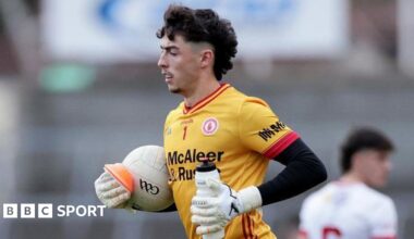 Conor McAneney with a ball in his hand