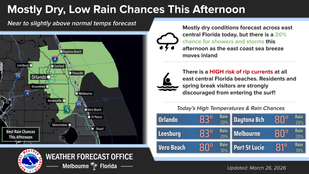 Normal temperatures and slight rain chances ahead of possible cold front – Orlando Sentinel