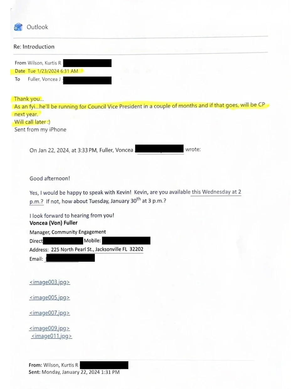 Wilson also noted Carrico’s anticipated political rise, writing that the City Councilman would soon be running for City Council Vice President and could become Council President the following year.