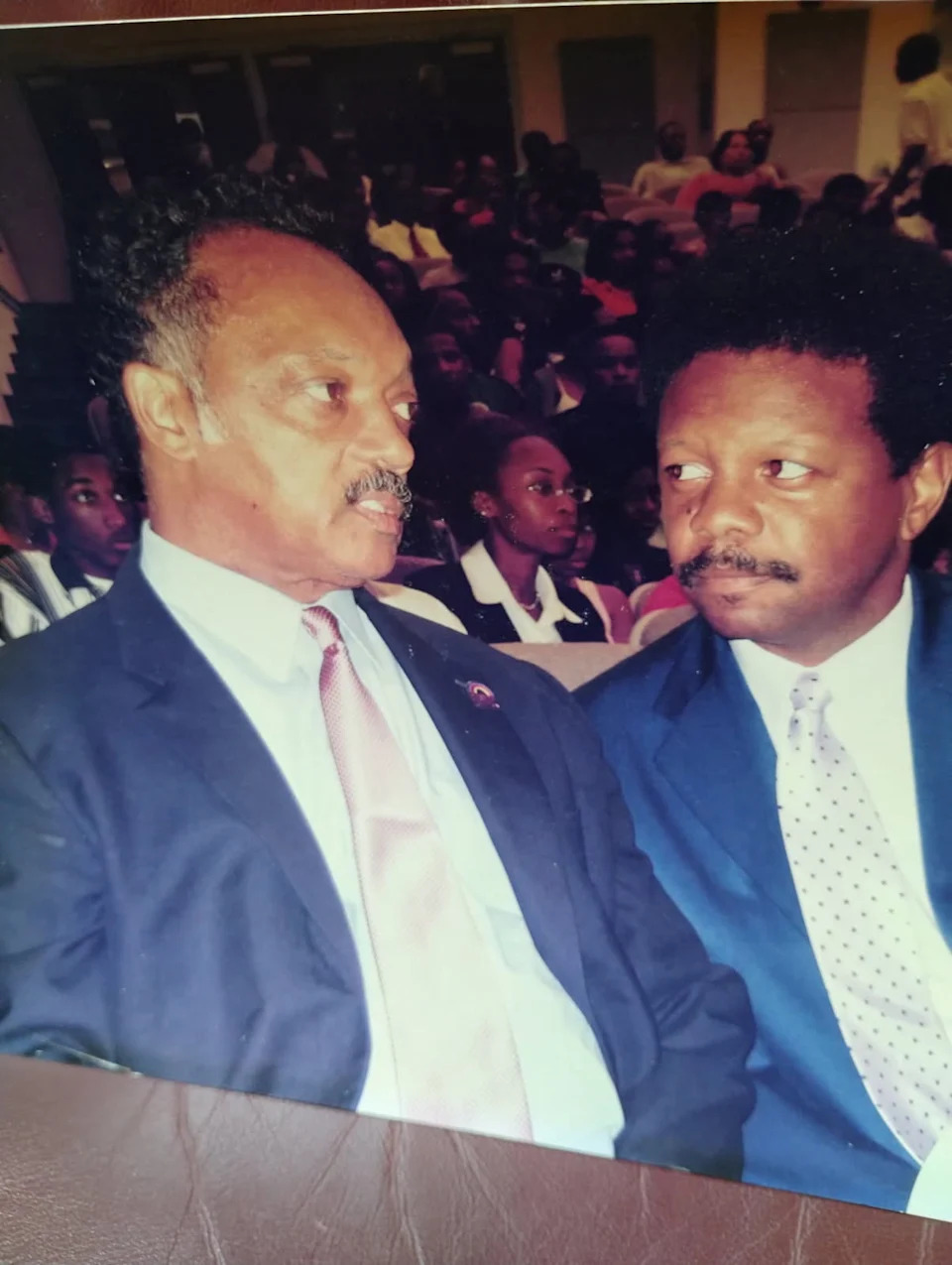 The late Rev, Jesse Jackson and Leon County Commissioner Bill Proctor on the campus of Florida A&M University.