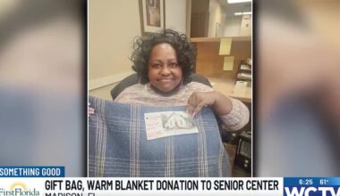 Gift bag, blanket donation to Madison County seniors