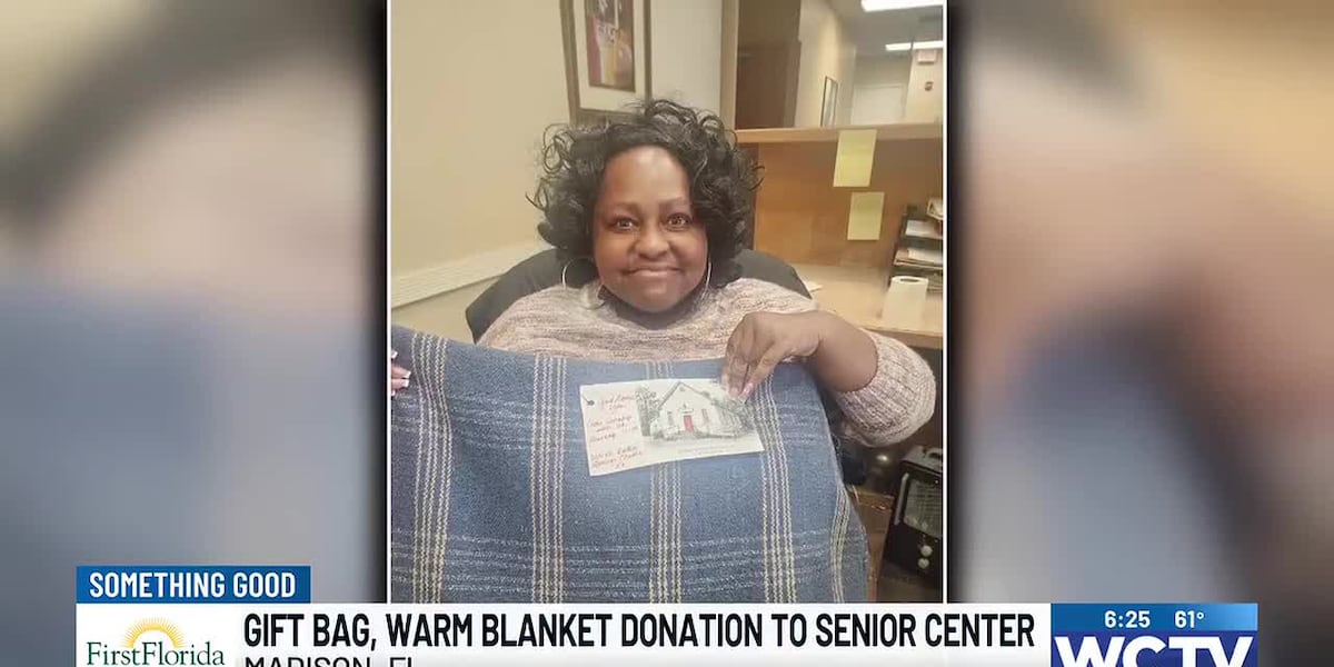 Gift bag, blanket donation to Madison County seniors